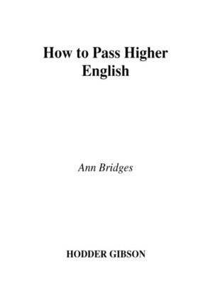 cover image of How To Pass Higher English